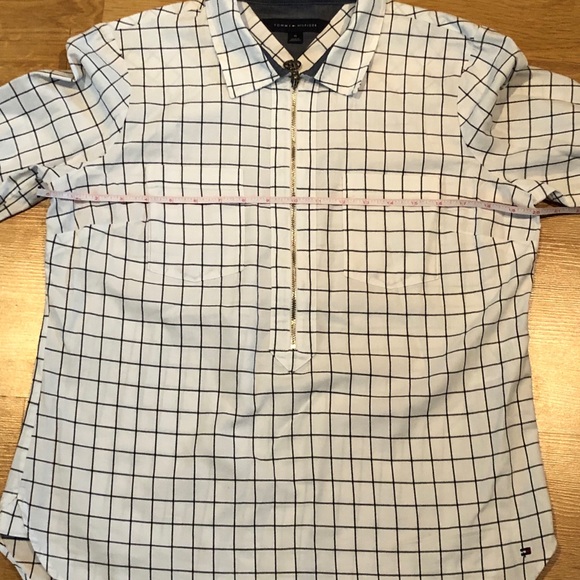 TOMMY HILFIGER zip up long sleeve shirt top Medium - Picture 9 of 11